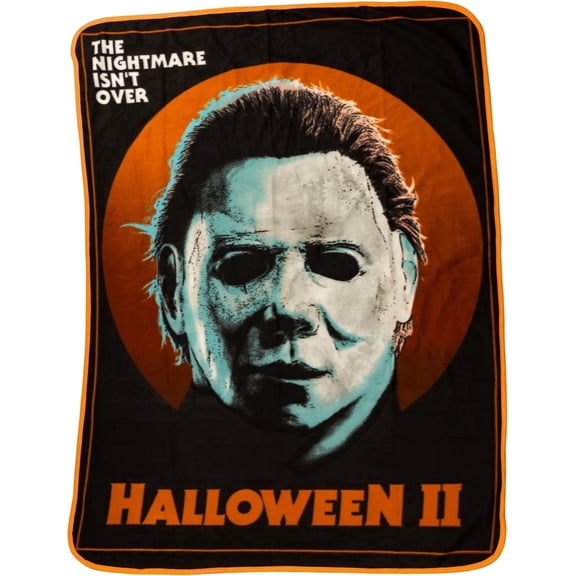 Silver Buffalo Halloween II The Nightmare Isn't Over 45" x 60" Fleece Throw, Soft and Cozy Blanket, 180 GSM