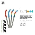 thumbnail image 2 of Klean Kanteen Short Recycled Stainless Steel Straw Set - Reusable Straw Set - Food Grade Silicone - Stainless Steel Straw - With Straw Cleaner Brush - 4 Pack Short Straws, Multicolor, 2 of 7