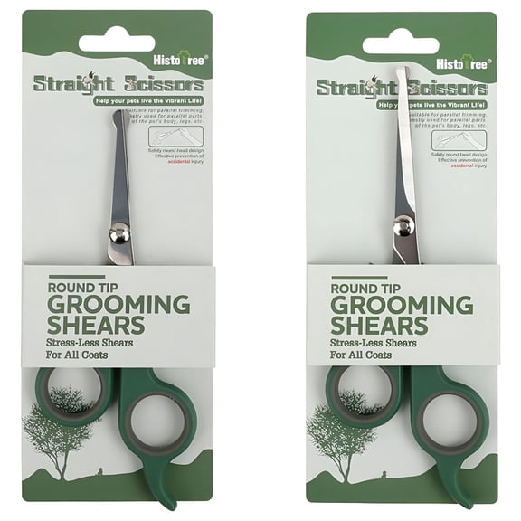 EXLEAF 2026 New 2 Pcs Pet Scissors with Safe Rounded Tips for Dog Cat for Grooming,Pet Care,Trimming,Bath Time,Safe Cutting,Sensitive Areas.