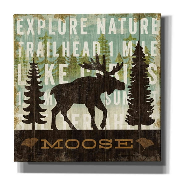 Epic Graffiti 'Simple Living Moose' by Michael Mullan, Canvas Wall Art, 26"x26"
