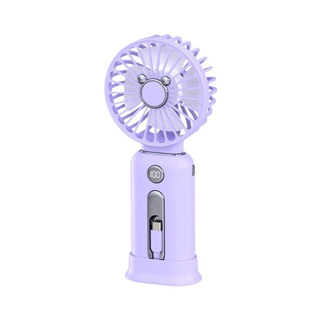 Mini Handheld Fan Handheld Fan 5000 Mah Long Battery Life Fast Charge Digital Display Power Bank 2-In-1 Mini Fan Mini Power Bank