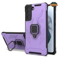 thumbnail image 3 of For Apple iPhone 13 Pro (6.1") Shock-Proof Case with Magnetic Car Mount Kickstand Ring Holder Texture Hybrid Dual Layer Phone Case Cover by Xpression [Purple], 3 of 8