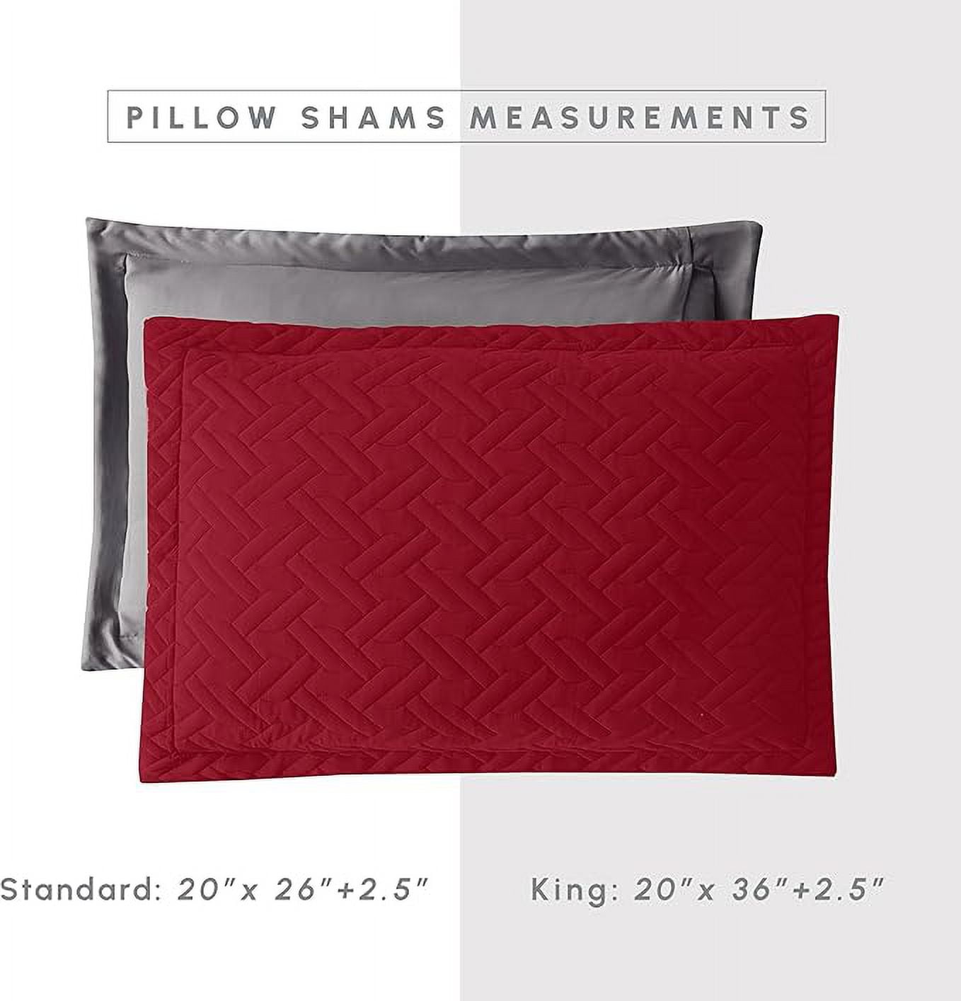 Elegant Comfort 3-Piece Quilted Reversible Bedspread Coverlet Set with Pillow Shams, Exquisite Majestic Stitching All Season Heavy Weight - Ultra Soft Premium Quilt- Twin XL, Burgundy/Gray