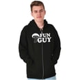 thumbnail image 3 of Fun Guy Fungi Mushroom Nerdy Geeky Men's Big & Tall Graphic Zip Up Hoodie Brisco Brands 2X, 3 of 5