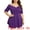 Purple, variant on Unique Bargains Women's Plus Size Blouse V Neck Faux Wrap Short Sleeve Peplum Top Blouses Black 1X