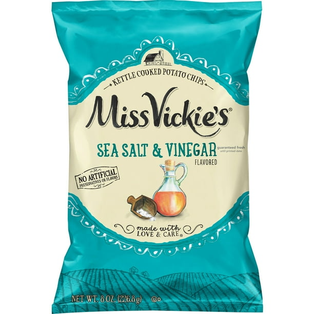 Miss Vickie's Sea Salt & Vinegar Flavored Kettle Cooked Potato Chips, 8