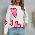 thumbnail image 2 of LbsKUS Clearance,Womens Sweatshirt Heart Graphic Long Sleeve Pullover Sweater Casual Crew Neck Print Tops Fall Pullover Shirts(White,Small), 2 of 9