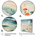 thumbnail image 3 of Designart "Parade of Umbrellas on Beach Day III" Beach Wall Art - Coastal Blue Beach People Entryway Wall Art Print, 3 of 6