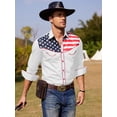 thumbnail image 4 of COOFANDY Country Western Shirts for Men American Flag Apparel Long Sleeve Cowboy Casual Button Down, 4 of 6