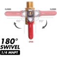 thumbnail image 4 of 1/4" Heavy Duty Air Compressor Brass Ball Valve Shut Off Switch, 1/4 Inch Male And Female Npt Thread Pipe Fitting, 4 of 5