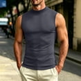 thumbnail image 2 of Avirosel Men's Tank Top Sleeveless Round Neck Elastic Fitness Base Top Comfortable Athletic Moisture Wicking Shirt for Daily Wear Dark Gray, 2 of 7