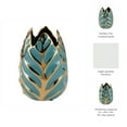 thumbnail image 6 of Modern Ceramic Vase for Home Decor - Sculpted Accent Decor for Living Room Decor, Bedroom Accent, Tabletop, or Office Shelf Decor - Decorative Contemporary Flower Vase - 8" Turquoise & Gold, 6 of 13