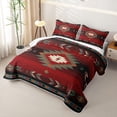 thumbnail image 3 of Erosebridal Boho Tribal Arrow Twin Quilt Set for Women Men, Red Brown Tribal Abstract Twin Coverlet Set, 2-Piece, 3 of 7