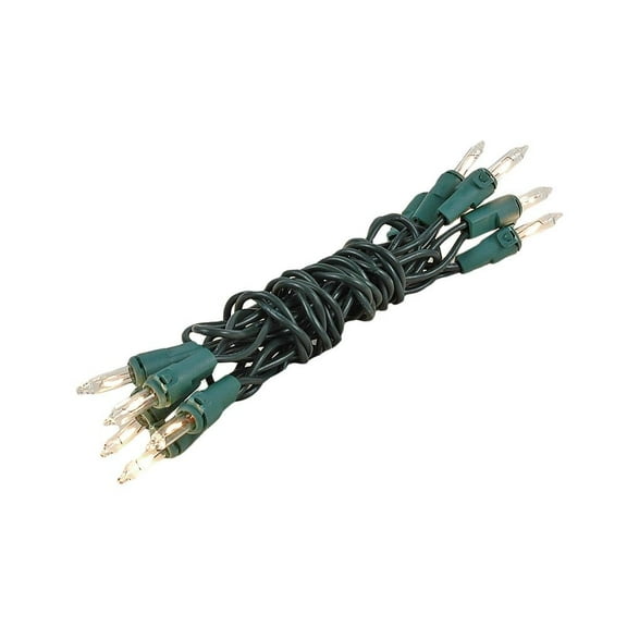 Novelty Lights 10 Light Clear Christmas Craft Mini Light Set, Non-Connectable, Green Wire, 4' Long