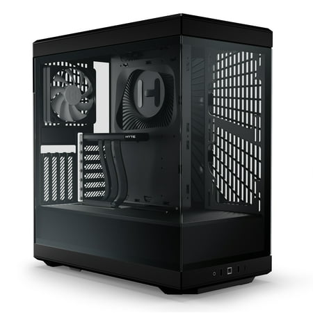 HYTE Y40 Modern Aesthetic Panoramic Tempered Glass Mid-Tower ATX Computer Gaming Case with PCIE 4.0 Riser Cable Included, Black