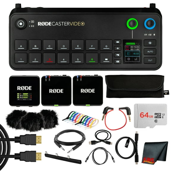 RODE RODECaster Video All-in-One Production Console | Integrated Audio & Video Mixer with Multi-Camera Switching, Touchscreen & USB-C Interface   RODE Wireless GO (Gen 3) Wireless Microphone   More