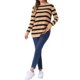 thumbnail image 2 of SUÉTER TUNIC DE RAYAS SUELTO CON MANGAS LARGAS Y CUELLO REDONDO PARA MUJERES CHIC XS CAQUI, 2 of 6