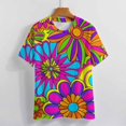 thumbnail image 3 of Nostalgic Vintage Floral Women's Short Sleeve Tops Casual Blouses T Shirt, 3 of 6