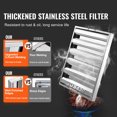 thumbnail image 2 of KFFKFF Industrial Hood Filter, 24.5W x 19.5H Inch Kitchen Hood Filters, Stainless Steel Baffle Filter for Grease-Intensive Commercial Kitchen Ventilation Systems, 5 Channels, Set of 2, 2 of 9