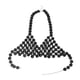 thumbnail image 1 of Tops cortos de lentejuelas, top halter, bralette de tela, ropa de baile, festival, rave, verano Largo 90cm a 105cm, 1 of 8
