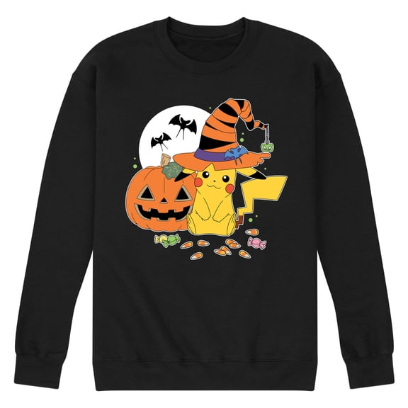 Pokémon - Witch Pikachu With Candy - Men's Crew Neck Fleece Pullover