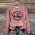 thumbnail image 7 of QASIEATN Trendy Fall Women's Hoodless Pullover English Printed Your Little of Sarcastic Sunshine Has Arrived Round Neck Simple Retro Sweatshirt, 7 of 7