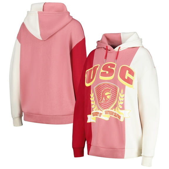 Women's Gameday Couture Cardinal USC Trojans Hall of Fame Colorblock Pullover Hoodie
