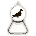thumbnail image 1 of Pigeon animal negro descripción Acero inoxidable Metal cerveza tapa sacacorchos, 1 of 3