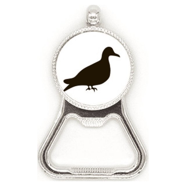 Pigeon animal negro descripción Acero inoxidable Metal cerveza tapa sacacorchos