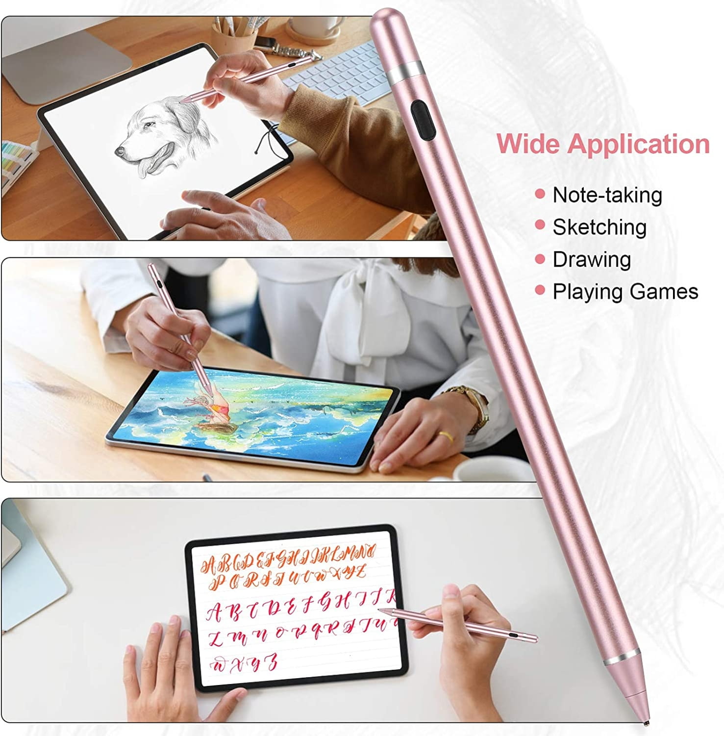 Digital Active Stylus Pen for iPhone 16/Pro/Max/Plus - Capacitive Touch Rechargeable Palm Rejection