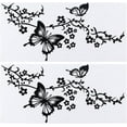 thumbnail image 2 of 2Sheet Butterfly Car Decal Set Butterflies Kissing Flowers Car Decal Vinyl Waterproof Sticker Women Car Stickers Automotive Exterior Decor for Auto Truck SUV Wall Art Laptop Black, 2 of 7