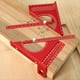 thumbnail image 4 of Transportador Cuadrado de Carpintería Ajustable con Guía de Marcado Rápido de 180 Grados - Regla de Trazado de Aluminio de Semicírculo Rojo, 4 of 5