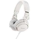 Sony MDRV55_WHI DJ_Style On_the_ear Headband Headphones Swivel Design_ Deep Bass with Neodymium Magnets 40mm Drivers_