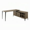 thumbnail image 4 of HomeStock Mountain Majesty Writing Desk, Rustic Oak & Black Finish, 4 of 5