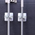 thumbnail image 2 of Kuyiluo mop holder 2 Pcs Mop and Broom Holders Wall Mounted Mop Broom Organizers Self Adhesive Bathroom Kitchen Racks (White), 2 of 10