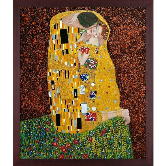 La Pastiche  Gustav Klimt 'The Kiss' (Full view) Hand Painted Oil Reproduction