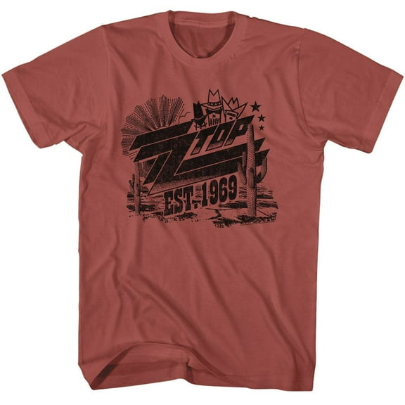 ZZ Top Est 1969 Terracotta Adult T Shirt