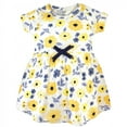 thumbnail image 3 of Touched by Nature Baby and Toddler Girl Organic Cotton Short-Sleeve Dresses 2pk, Yellow Garden, 5 Toddler, 3 of 3