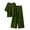 Army Green-2 piece sets for women, variant on Dazajoo Women's Summer 2 Piece Outfits 3/4 Sleeve Linen Lounge Sets Crew Neck Tunic Top Wide Leg Pants Vacation Travel Set,Army Green,XXL