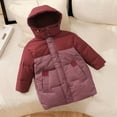thumbnail image 5 of NAISIBABY Boys Puffer Jacket 10T, Drawstring Hooded Zipper with Pockets Mid-Length Winter Warm Quilted Coat Red(4-13T), 5 of 6