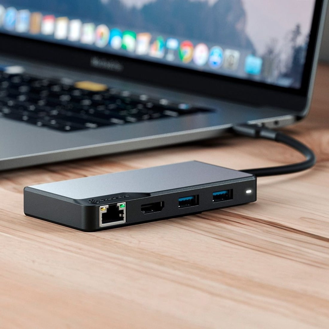 ALOGIC USB-C Fusion ALPHA 5-in-1 Hub - 1 x HDMI 4K@60Hz, 2 x USB-A (USB 3.0), 1 x Gigabit Ethernet, 1 x USB-C (Data & PD) - Space Grey