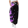 thumbnail image 2 of Pntutb Pantalones De Chándal Con Estampado De Mujer Cintura Alta Deportivo Gimnasio Ajuste Atlético Jogger Pantalones Baggy Lounge Pantalones con Bolsillos Pntutb Pntutb-2959, 2 of 9
