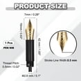 thumbnail image 2 of Uxcell 0.5 mm Line Width Fountain Pen Nib Replacement, 304 Stainless Steel Special Spare Ink Dip Calligraphy Pen Nib with Thread for Drawing Writing Signing, Gold(F Tip), 2 of 7
