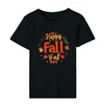 thumbnail image 4 of Blusa de manga corta con estampado de otoño y cuello redondo informal de verano para mujer Pompotops hkajfhjk457340, 4 of 6