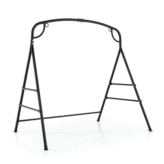 Spaco Outdoor Metal Swing Stand with 4 Support Bars and 2 Hanging Ways, Porch Swing for Outdoor as Garden, Yard, Black