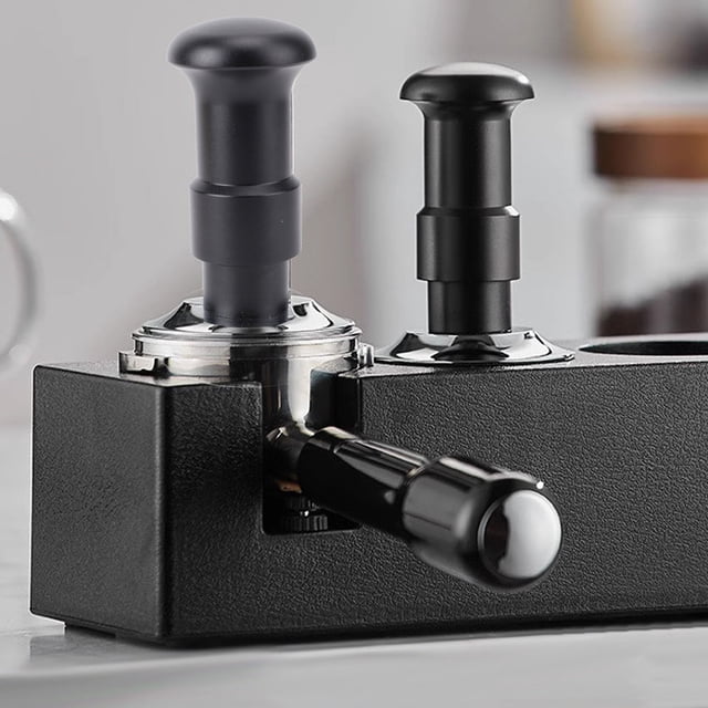 Espresso Tamper, Stainless Steel Base Espresso Tamper Spring Loaded, Barista Tamper Coffee Espresso Accessories Fits Espresso Coffee Machines and 58/51mm Portafilters