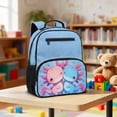 thumbnail image 2 of Jeiento Cute Axolotl 13.5 Inch Preschool Backpack for Toddlers 2-5, Lightweight Kids School Bag for Girls, Can Be Used as Handbag, Blue, 2 of 7