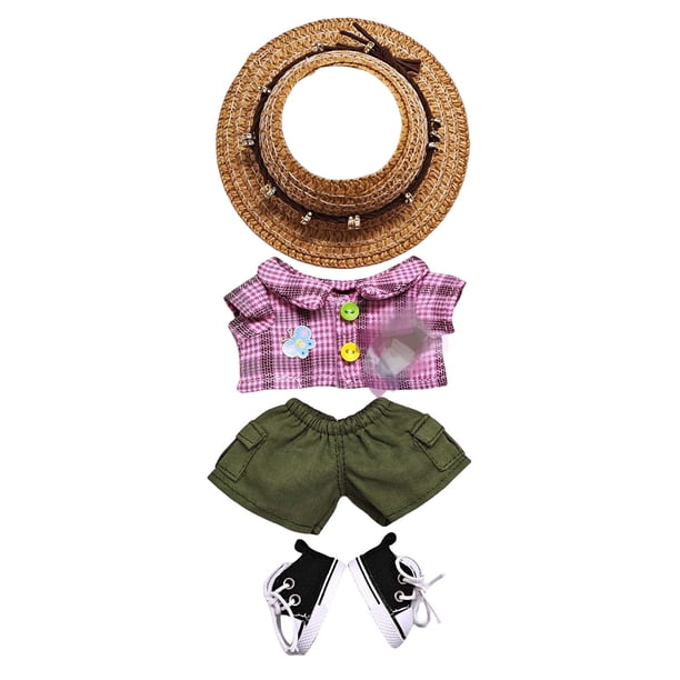 Fashion Doll Clothes Set Casual Overalls Outfit for 6 Inch Dolls Soft Fabric Dressing Costume Accessories for Kids and Collectors