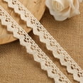 thumbnail image 6 of 10 Yards Cotton Lace Trim Vintage Ribbon Crochet Cotton Lace Scalloped Edge for Bridal Wedding Decoration Christmas Package DIY Sewing Craft,width 0.39 in,Style 1, 6 of 7