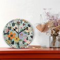 thumbnail image 2 of Yayeee 10" Wall Clock Battery Operated Quartz Round Silent Non-Ticking Home Decor, Floral Pattern, 2 of 6